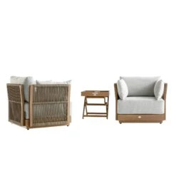 Pedra Rope And Aluminium Outdoor Bistro Set, Natural 28 Pedra Rope And Aluminium Outdoor Bistro Set, Natural -Daals Store OD BISTR NAT 5050 WB3