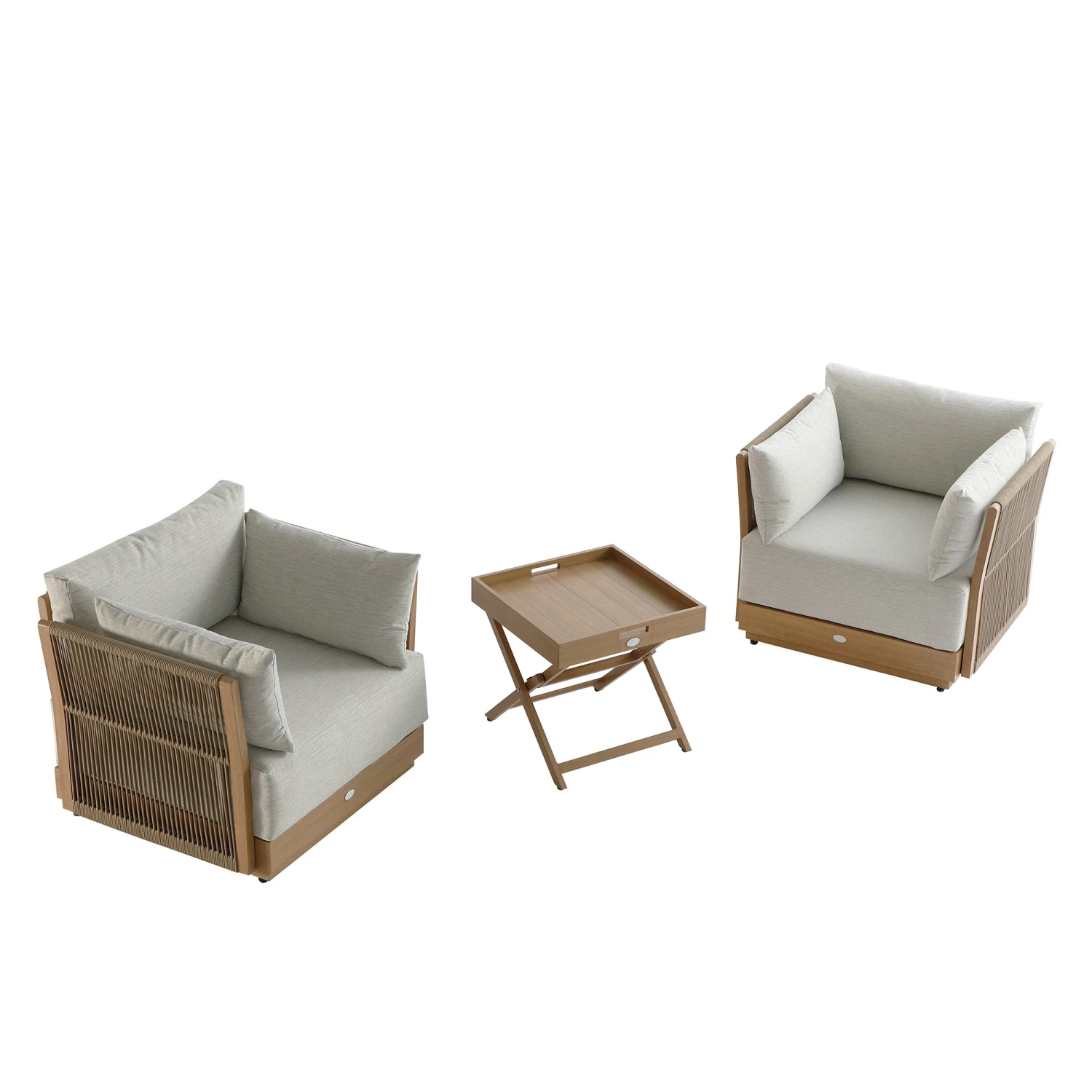 Pedra Rope And Aluminium Outdoor Bistro Set, Natural 13 Pedra Rope And Aluminium Outdoor Bistro Set, Natural - Image 13