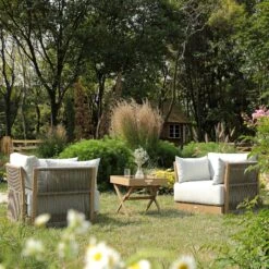 Pedra Rope And Aluminium Outdoor Bistro Set, Natural 20 Pedra Rope And Aluminium Outdoor Bistro Set, Natural -Daals Store OD BISTR NAT 5050 scene3