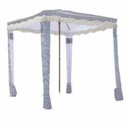 Gabriel Blue and White Striped Fringed Cabana β Vintage UPF50+ Beach & Garden Sun Shelter 16 Gabriel Blue and White Striped Fringed Cabana β Vintage UPF50+ Beach & Garden Sun Shelter -Daals Store OD CABA 03 BLUESTRP WB2