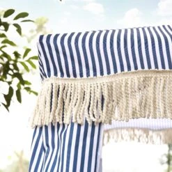 Gabriel Blue and White Striped Fringed Cabana β Vintage UPF50+ Beach & Garden Sun Shelter 13 Gabriel Blue and White Striped Fringed Cabana β Vintage UPF50+ Beach & Garden Sun Shelter -Daals Store OD CABA 03 BLUESTRP scene1