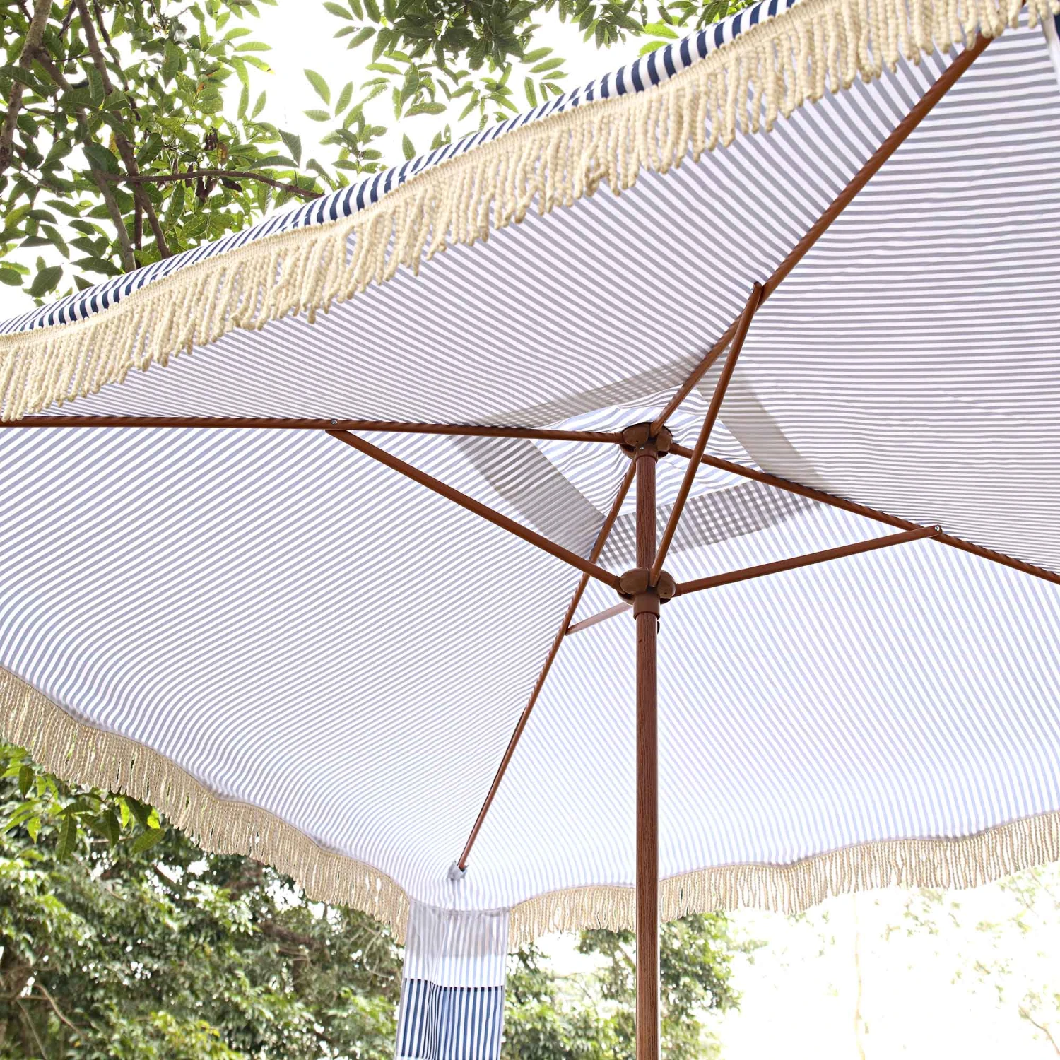Gabriel Blue and White Striped Fringed Cabana β Vintage UPF50+ Beach & Garden Sun Shelter 3 Gabriel Blue and White Striped Fringed Cabana β Vintage UPF50+ Beach & Garden Sun Shelter - Image 3