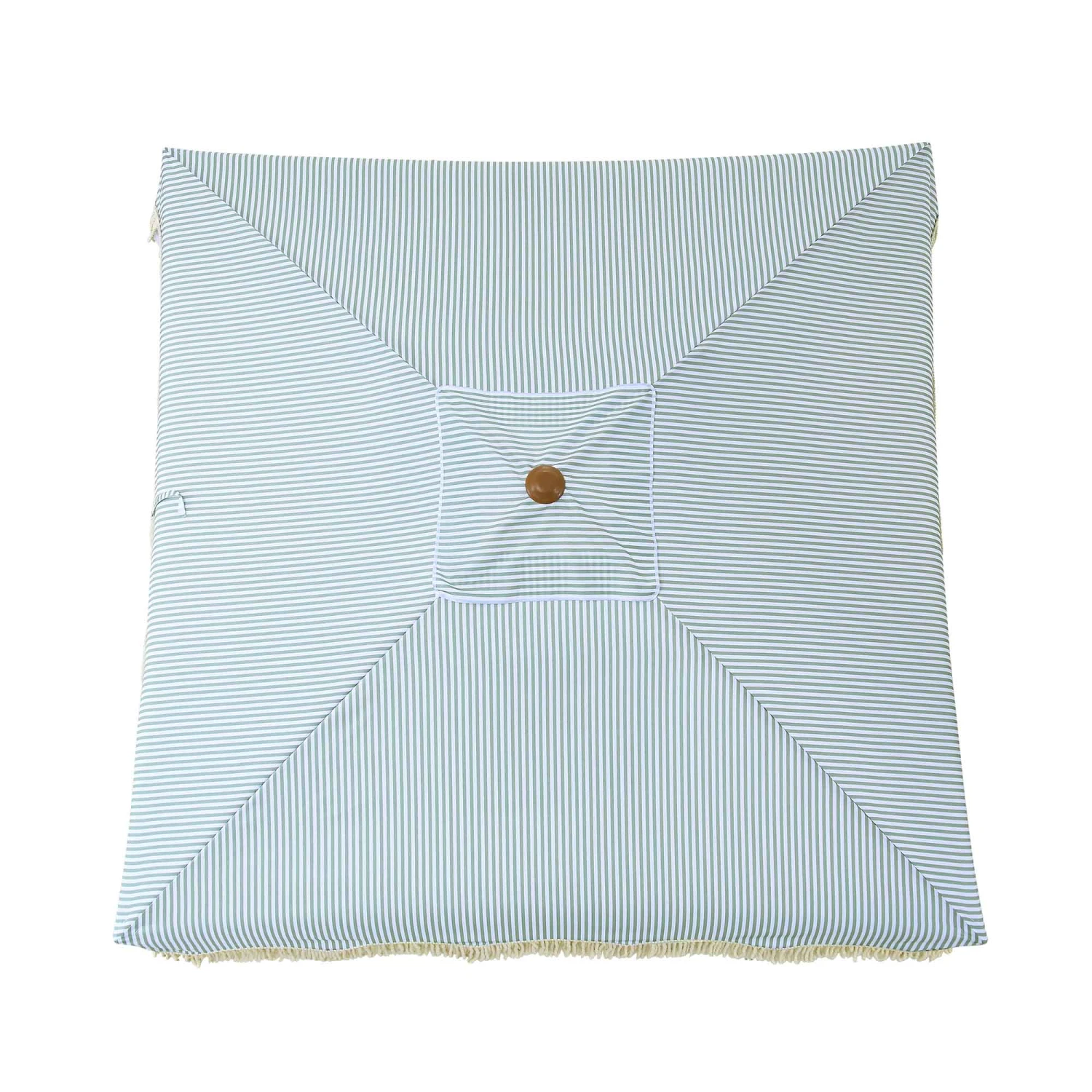 Gabriel Sage Green And White Striped Fringed Cabana 6 Gabriel Sage Green And White Striped Fringed Cabana - Image 6