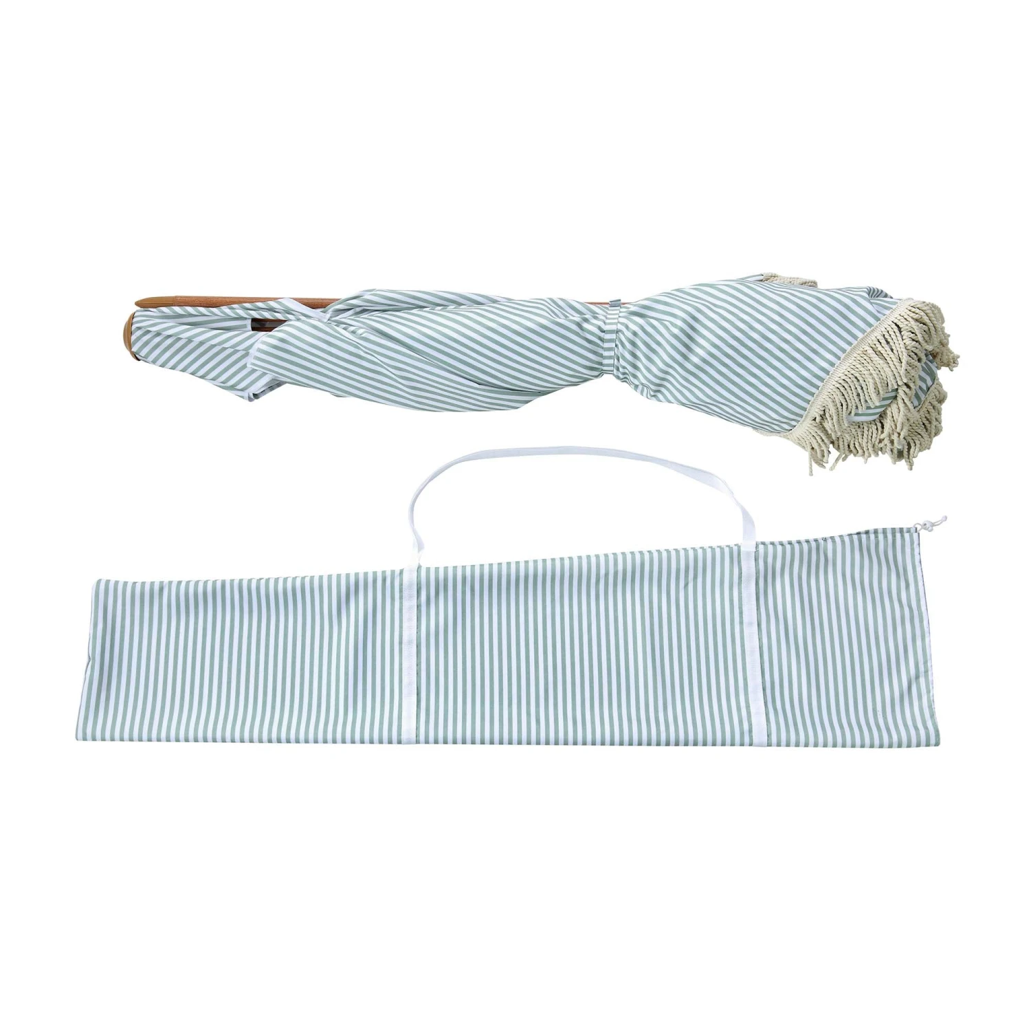 Gabriel Sage Green And White Striped Fringed Cabana 7 Gabriel Sage Green And White Striped Fringed Cabana - Image 7