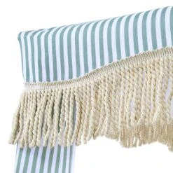 Gabriel Sage Green And White Striped Fringed Cabana 21 Gabriel Sage Green And White Striped Fringed Cabana -Daals Store OD CABA 03 SAGESTRP detail1