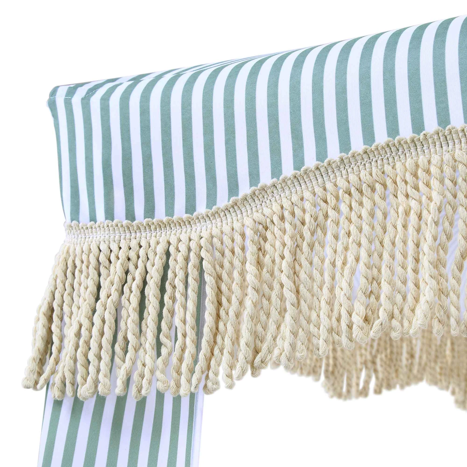 Gabriel Sage Green And White Striped Fringed Cabana 9 Gabriel Sage Green And White Striped Fringed Cabana - Image 9