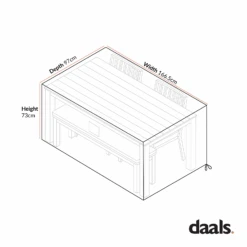 Cover For Earlswood Aluminium Dining Set With Bench -Daals Store OD COVER 1001 CHART