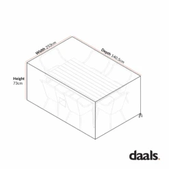 Cliveden Outdoor Dining Set Protective Cover β Heavy Duty Waterproof Cover for Washed Wood & Rattan Furniture 7 Cliveden Outdoor Dining Set Protective Cover β Heavy Duty Waterproof Cover for Washed Wood & Rattan Furniture -Daals Store OD COVER 1007 CHART