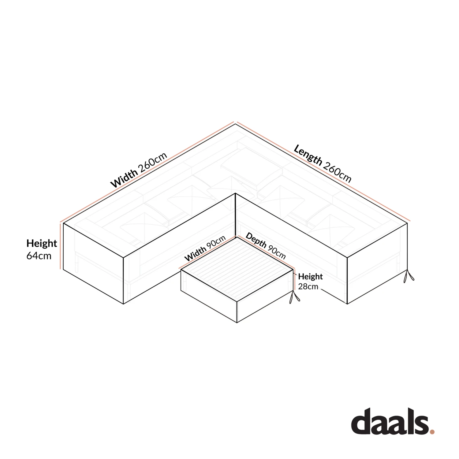 Calabasas Large Outdoor Fabric Corner Sofa Set & Coffee Table Cover - Grey Weatherproof Set 3 Calabasas Large Outdoor Fabric Corner Sofa Set & Coffee Table Cover - Grey Weatherproof Set - Image 3