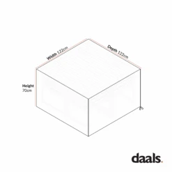 Albany Aluminium 9 Piece Cube Dining Set Protective Cover - Grey Waterproof Outdoor Furniture Guard -Daals Store OD COVER 1024 CHART