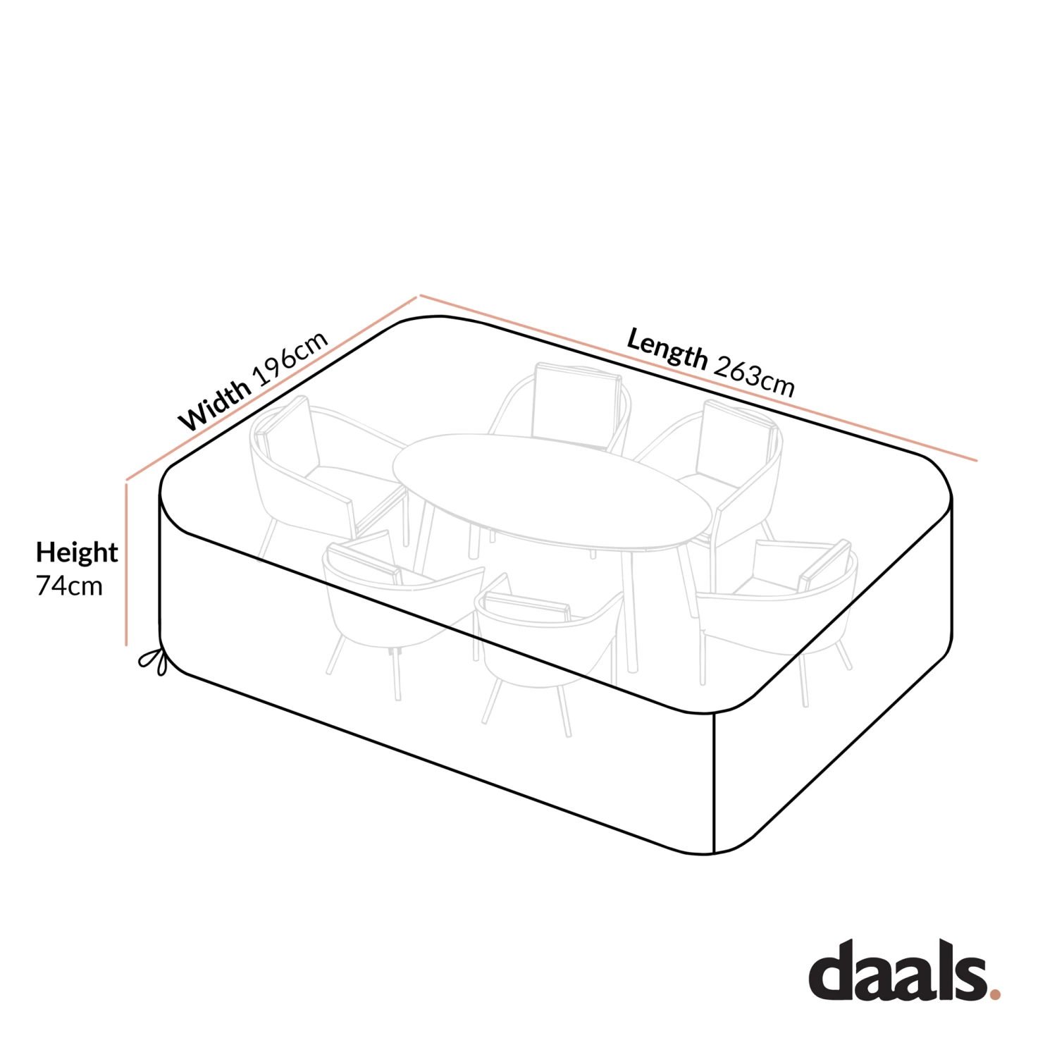 Cover For Montebello 6-Seater Outdoor Rope And Aluminium Oval Dining Set With Dining Table 3 Cover For Montebello 6-Seater Outdoor Rope And Aluminium Oval Dining Set With Dining Table - Image 3