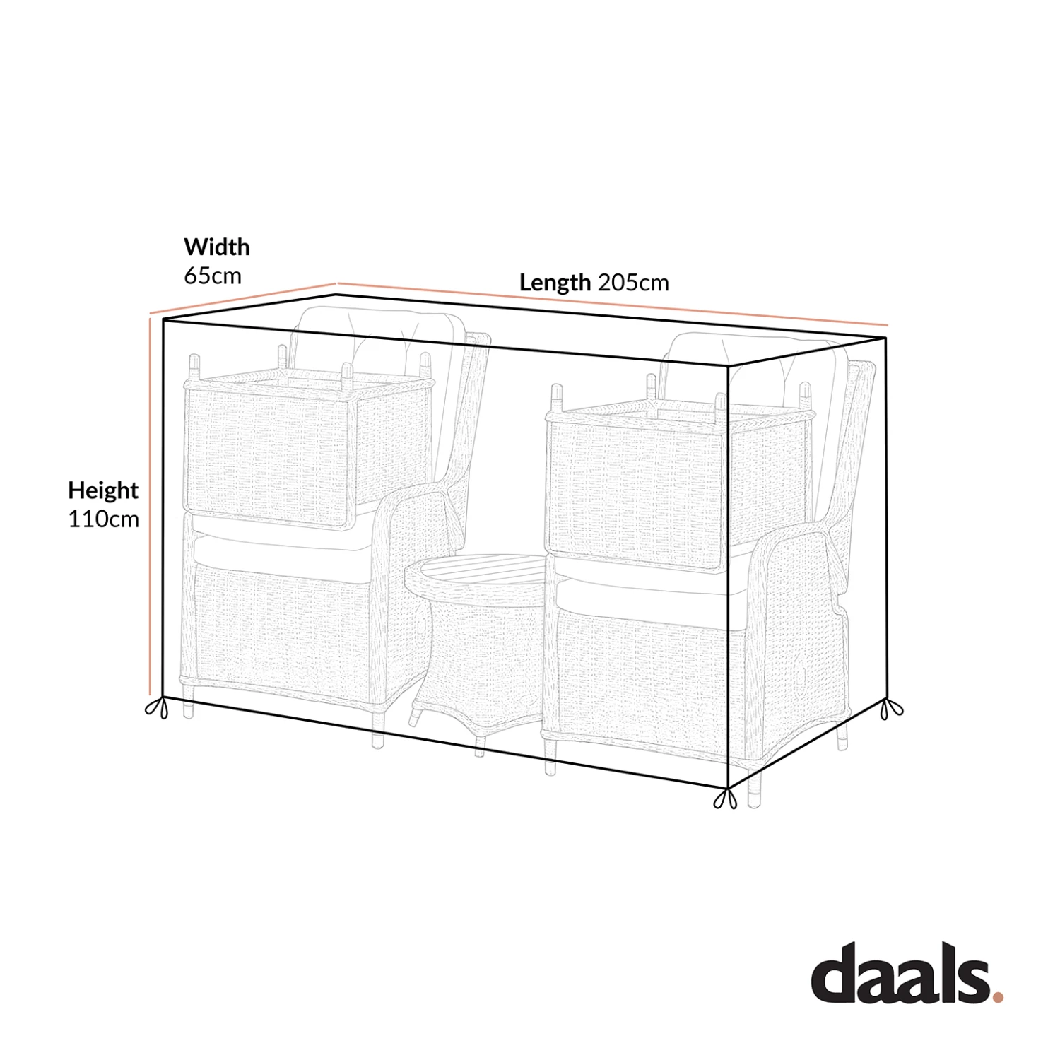 Hampshire 2-Seater Round Wicker Reclining Bistro Set Cover β Heavy Duty Black Waterproof Protector 4 Hampshire 2-Seater Round Wicker Reclining Bistro Set Cover β Heavy Duty Black Waterproof Protector - Image 4