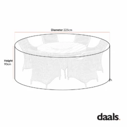 Cover For Hampshire 6-Seater Round Wicker Rattan Dining Set 9 Cover For Hampshire 6-Seater Round Wicker Rattan Dining Set -Daals Store OD COVER 135 CHART