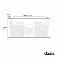 Bellagio Round Wicker Bistro Set Protective Cover - Heavy-Duty Black Furniture Cover with Air Vents 8 Bellagio Round Wicker Bistro Set Protective Cover - Heavy-Duty Black Furniture Cover with Air Vents -Daals Store OD COVER 2045 CHART