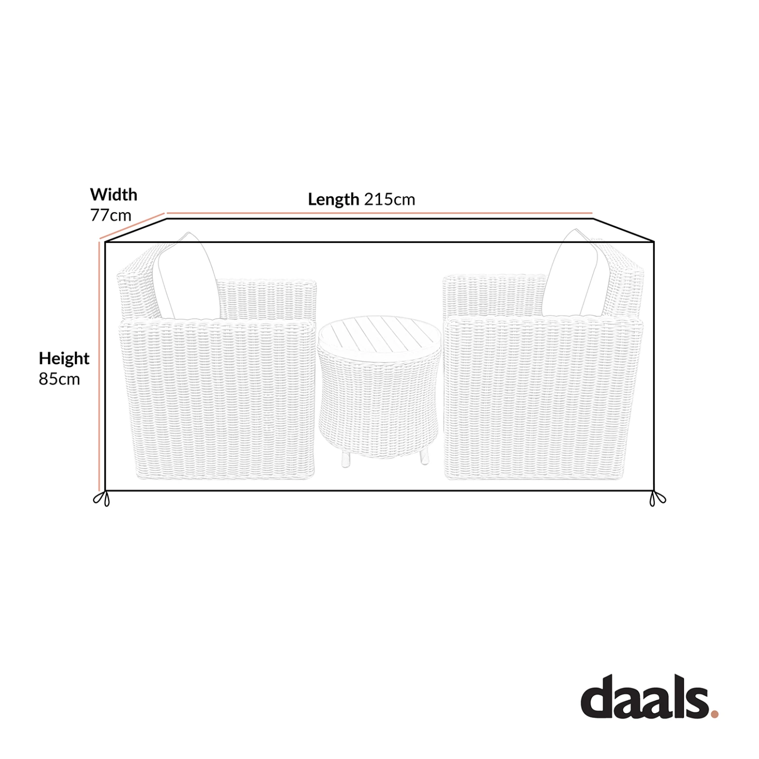 Bellagio Round Wicker Bistro Set Protective Cover - Heavy-Duty Black Furniture Cover with Air Vents 4 Bellagio Round Wicker Bistro Set Protective Cover - Heavy-Duty Black Furniture Cover with Air Vents - Image 4