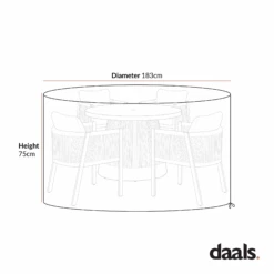 Cover For Pedra Rope And Aluminium Outdoor 4-Seater Round Dining Set -Daals Store OD COVER 2092 CHART