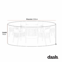 Cover For Pedra Rope And Aluminium Outdoor 6-Seater Round Dining Set 7 Cover For Pedra Rope And Aluminium Outdoor 6-Seater Round Dining Set -Daals Store OD COVER 2094 CHART
