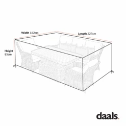 Hampshire 7-Seater Round Wicker Rattan Sofa Set Cover – Black Heavy-Duty Waterproof Furniture Protector -Daals Store OD COVER 266 CHART