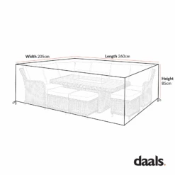Cover For Hampshire Large Corner Round Wicker Rattan Casual Dining Set 8 Cover For Hampshire Large Corner Round Wicker Rattan Casual Dining Set -Daals Store OD COVER 288 CHART