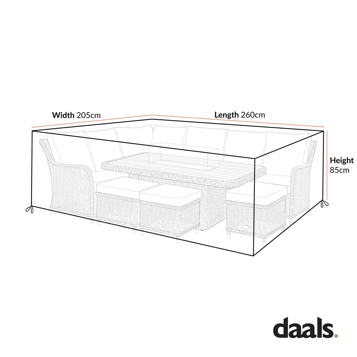 Cover For Hampshire Large Corner Round Wicker Rattan Casual Dining Set 4 Cover For Hampshire Large Corner Round Wicker Rattan Casual Dining Set - Image 4