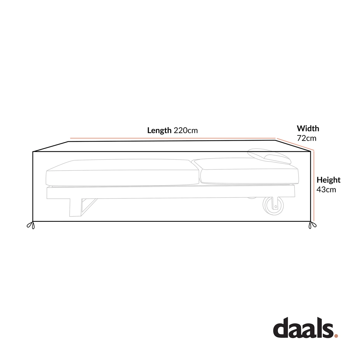 Montrose Sun Lounger Protective Cover - Black Waterproof PVC Lined Furniture Cover 4 Montrose Sun Lounger Protective Cover - Black Waterproof PVC Lined Furniture Cover - Image 4