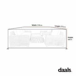 Bellagio Round Wicker Sofa Set Heavy-Duty Weatherproof Cover β Black Protective Furniture Wrap 8 Bellagio Round Wicker Sofa Set Heavy-Duty Weatherproof Cover β Black Protective Furniture Wrap -Daals Store OD COVER 450 CHART