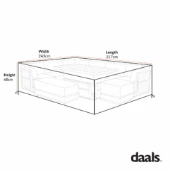 Cover For Pedra Rope And Aluminium Large Corner Casual Dining Set 8 Cover For Pedra Rope And Aluminium Large Corner Casual Dining Set -Daals Store OD COVER 4980 CHART