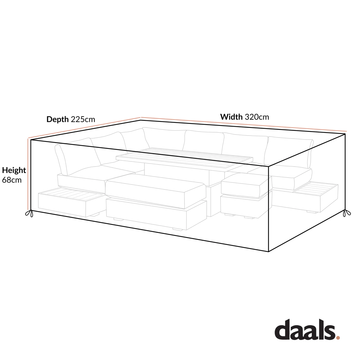Jardin Black Large Corner Casual Dining Set Furniture Cover - Waterproof PVC-Lined Heavy Duty Guard 3 Jardin Black Large Corner Casual Dining Set Furniture Cover - Waterproof PVC-Lined Heavy Duty Guard - Image 3