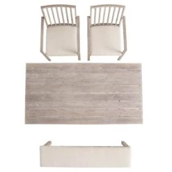 Earlswood Aluminium Washed Wood Effect Dining Set With Bench -Daals Store OD DINE 1001 NAT WB3