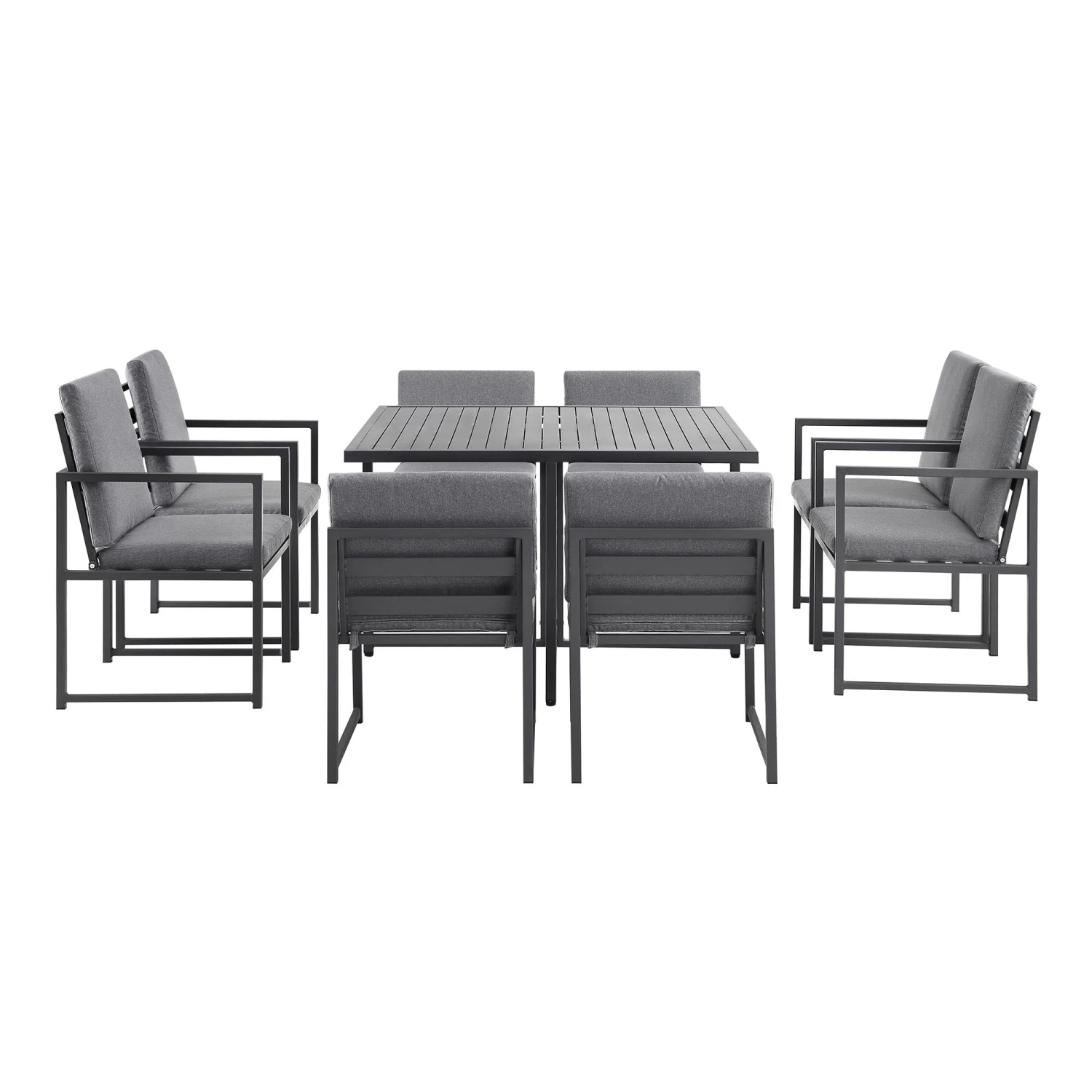 Albany 9-Piece Aluminium Outdoor Cube Dining Set in Grey - Modern 8-Seater Weatherproof Garden Furniture 5 Albany 9-Piece Aluminium Outdoor Cube Dining Set in Grey - Modern 8-Seater Weatherproof Garden Furniture - Image 5