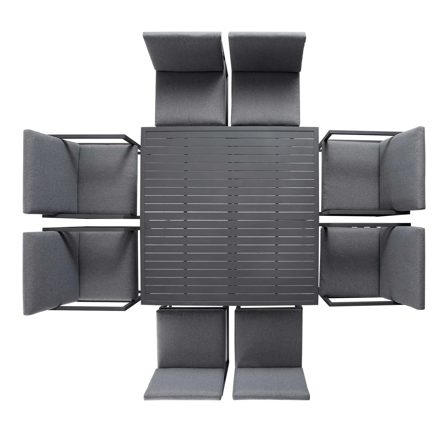 Albany 9-Piece Aluminium Outdoor Cube Dining Set in Grey - Modern 8-Seater Weatherproof Garden Furniture 7 Albany 9-Piece Aluminium Outdoor Cube Dining Set in Grey - Modern 8-Seater Weatherproof Garden Furniture - Image 7