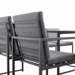 Albany 9-Piece Aluminium Outdoor Cube Dining Set in Grey - Modern 8-Seater Weatherproof Garden Furniture 24 Albany 9-Piece Aluminium Outdoor Cube Dining Set in Grey - Modern 8-Seater Weatherproof Garden Furniture -Daals Store OD DINE 1024 GREY detail2