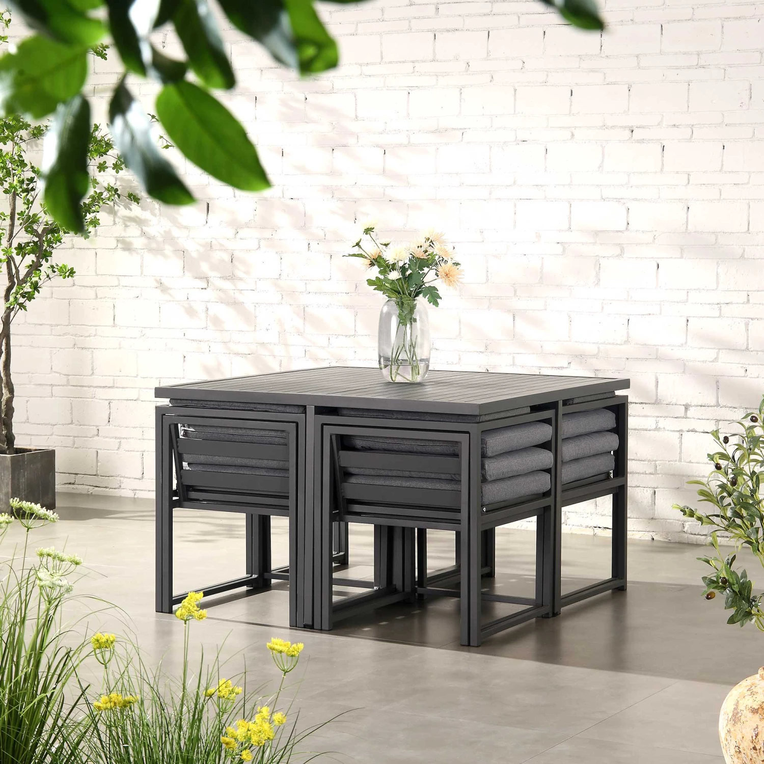 Albany 9-Piece Aluminium Outdoor Cube Dining Set in Grey - Modern 8-Seater Weatherproof Garden Furniture 3 Albany 9-Piece Aluminium Outdoor Cube Dining Set in Grey - Modern 8-Seater Weatherproof Garden Furniture - Image 3