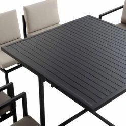 Albany Matte Black Aluminium 9-Piece Outdoor Cube Dining Set in Taupe - Space-Saving 8-Seater Garden Set -Daals Store OD DINE 1024 TAUPE detail1
