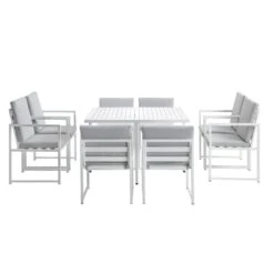 Albany Aluminium 9-Piece Outdoor Cube Dining Set, White -Daals Store OD DINE 1024 WHITE WB2
