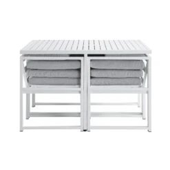 Albany Aluminium 9-Piece Outdoor Cube Dining Set, White -Daals Store OD DINE 1024 WHITE WB4
