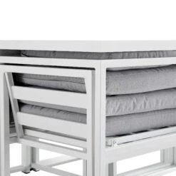 Albany Aluminium 9-Piece Outdoor Cube Dining Set, White -Daals Store OD DINE 1024 WHITE detail6