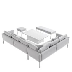 Calabasas Large Outdoor Fabric And Aluminium Corner Casual Dining Set With Rising Table, Light Grey 24 Calabasas Large Outdoor Fabric And Aluminium Corner Casual Dining Set With Rising Table, Light Grey -Daals Store OD DINE 1027 LIGHTGREY WB5