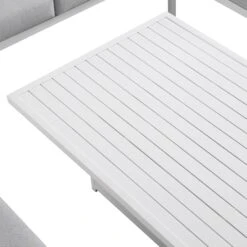 Calabasas Large Outdoor Fabric And Aluminium Corner Casual Dining Set With Rising Table, Light Grey 29 Calabasas Large Outdoor Fabric And Aluminium Corner Casual Dining Set With Rising Table, Light Grey -Daals Store OD DINE 1027 LIGHTGREY detail4