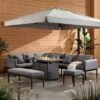 Calabasas Large Outdoor Fabric And Aluminium Corner Casual Dining Set With Firepit Table, Dark Grey 27 Calabasas Large Outdoor Fabric And Aluminium Corner Casual Dining Set With Firepit Table, Dark Grey -Daals Store OD DINE 1028 DARKGREY main