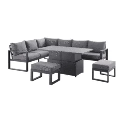 Albany Aluminium Large Corner Casual Dining Set With Rising Table, Grey 18 Albany Aluminium Large Corner Casual Dining Set With Rising Table, Grey -Daals Store OD DINE 1045 GIF