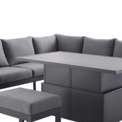 Albany Aluminium Large Corner Casual Dining Set With Rising Table, Grey 24 Albany Aluminium Large Corner Casual Dining Set With Rising Table, Grey -Daals Store OD DINE 1045 GREY detail1