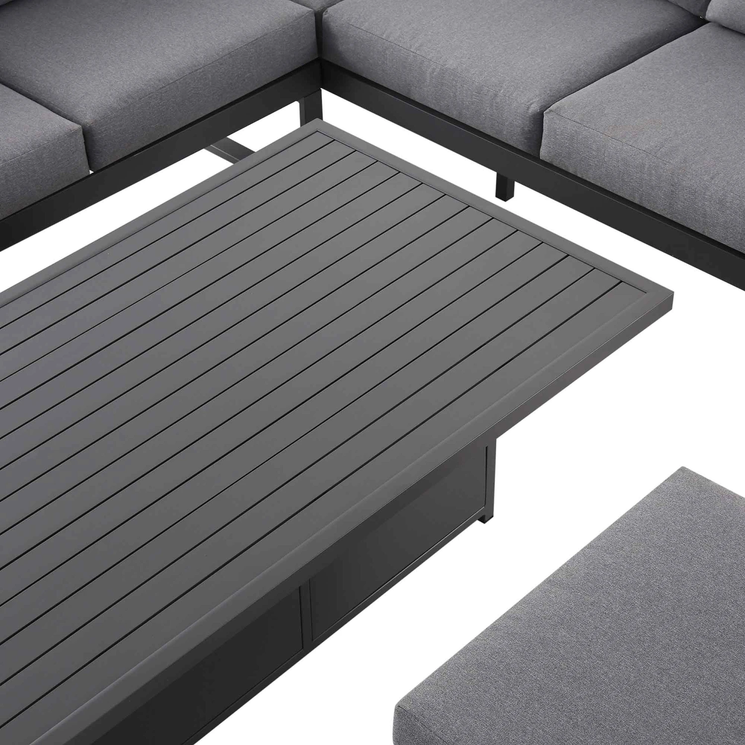 Albany Aluminium Large Corner Casual Dining Set With Rising Table, Grey 12 Albany Aluminium Large Corner Casual Dining Set With Rising Table, Grey - Image 12