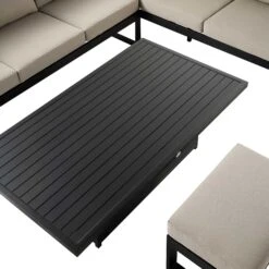 Albany Aluminium Large Corner Casual Dining Set With Rising Table, Taupe -Daals Store OD DINE 1045 TAUPE detail2