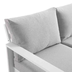 Albany White Aluminium Large Corner Dining Set with Adjustable Rising Table & Grey Cushions -Daals Store OD DINE 1045 WHITE detail3