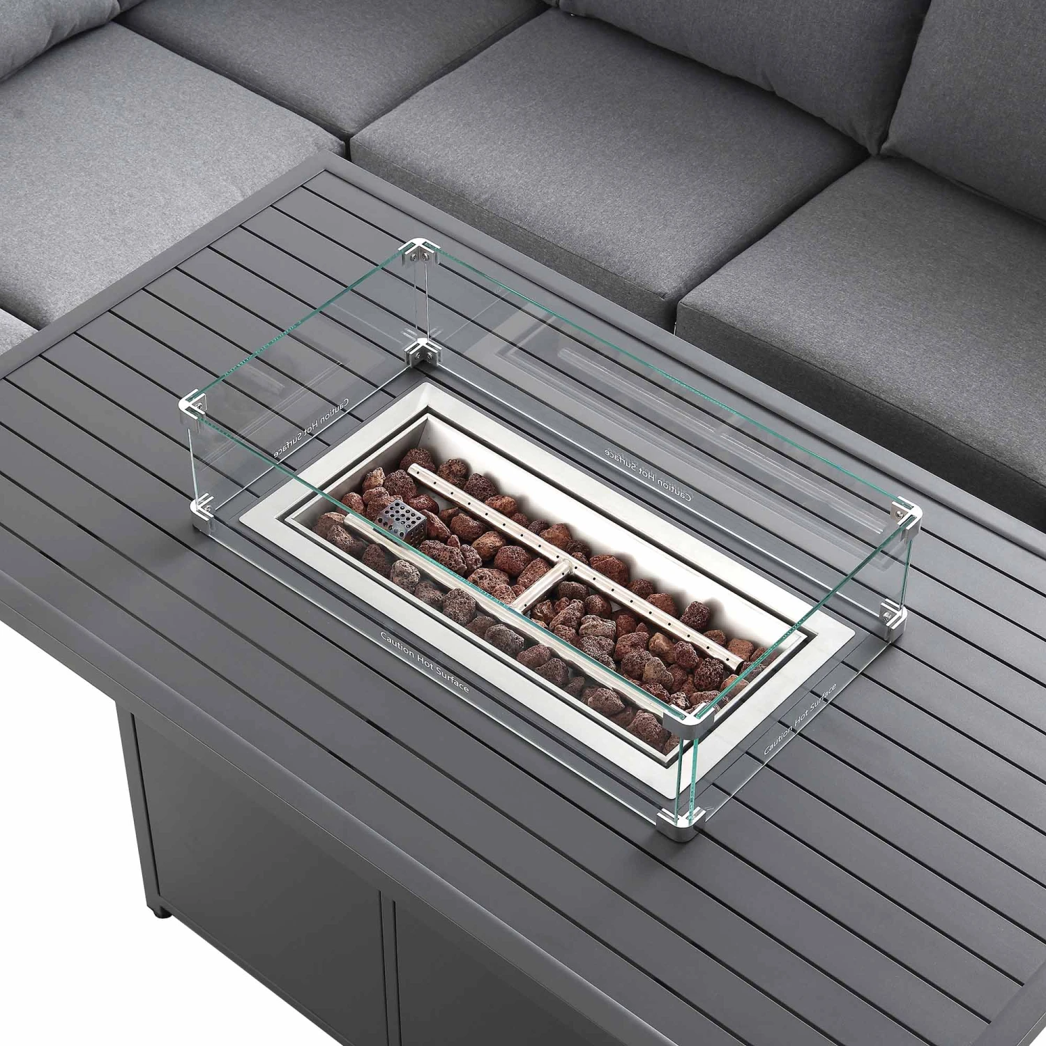 Albany Aluminium Large Corner Casual Dining Set With Firepit Table, Grey 14 Albany Aluminium Large Corner Casual Dining Set With Firepit Table, Grey - Image 14