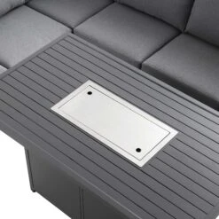 Albany Aluminium Large Corner Casual Dining Set With Firepit Table, Grey 33 Albany Aluminium Large Corner Casual Dining Set With Firepit Table, Grey -Daals Store OD DINE 1046 GREY detail5