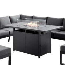 Albany Aluminium Large Corner Casual Dining Set With Firepit Table, Grey 37 Albany Aluminium Large Corner Casual Dining Set With Firepit Table, Grey -Daals Store OD DINE 1046 GREY detail9