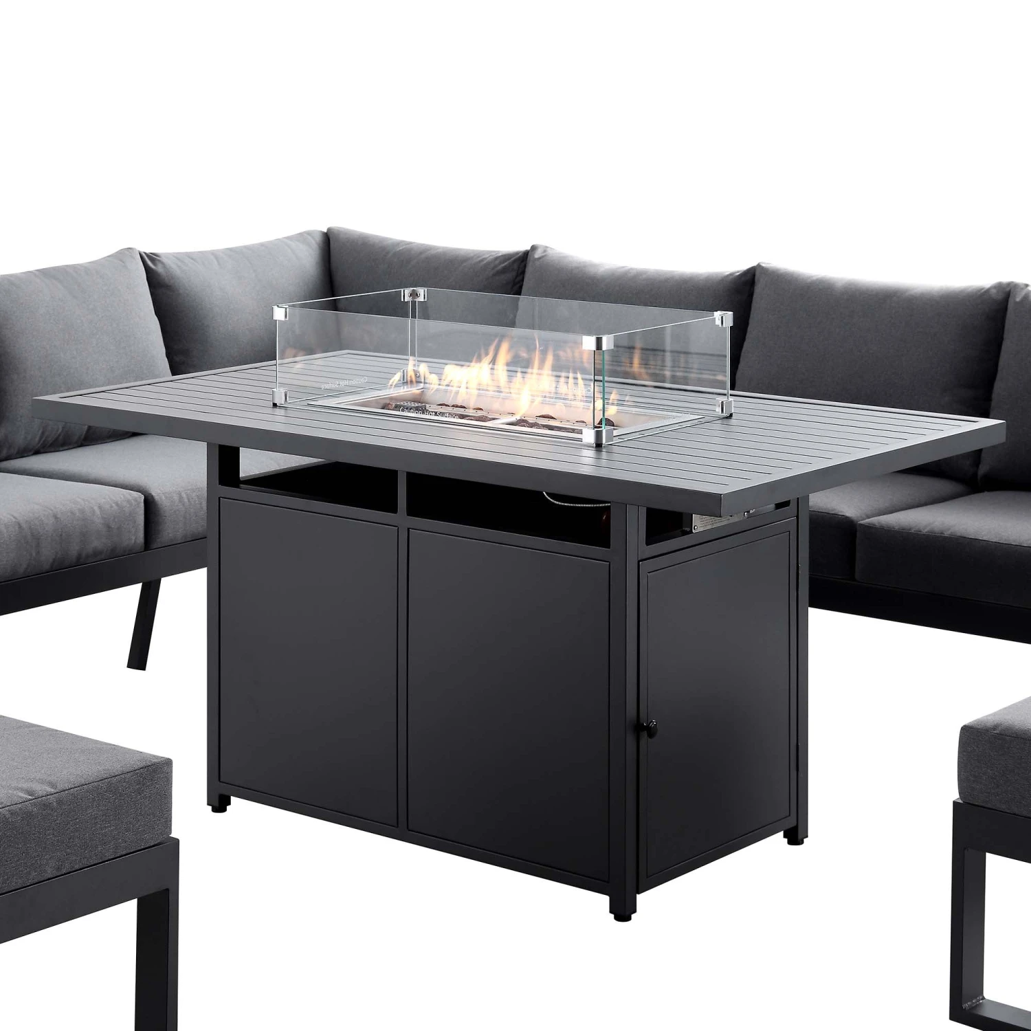 Albany Aluminium Large Corner Casual Dining Set With Firepit Table, Grey 19 Albany Aluminium Large Corner Casual Dining Set With Firepit Table, Grey - Image 19