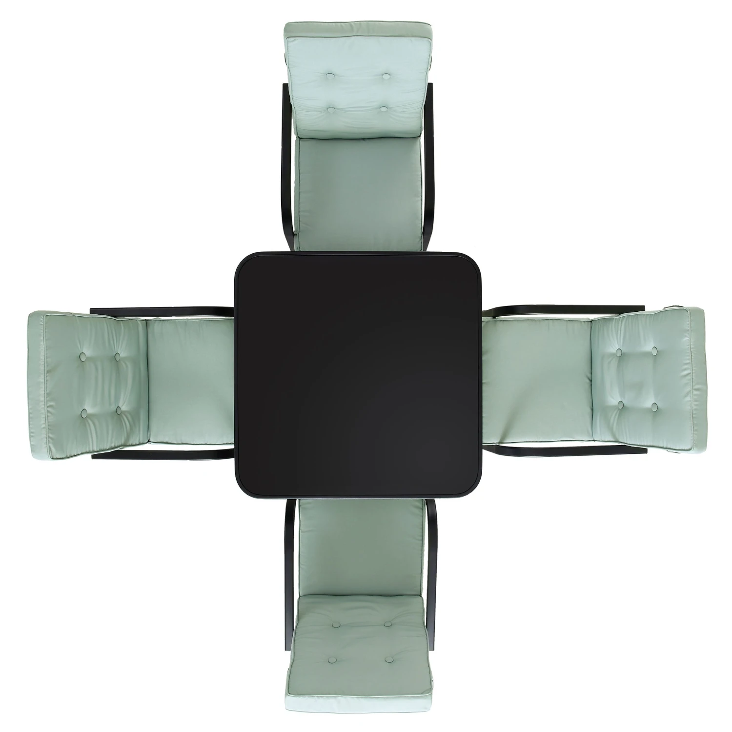 Champneys 4-Seater Steel And Fabric Outdoor Patio Dining Set With Parasol, Sage Green 8 Champneys 4-Seater Steel And Fabric Outdoor Patio Dining Set With Parasol, Sage Green - Image 8